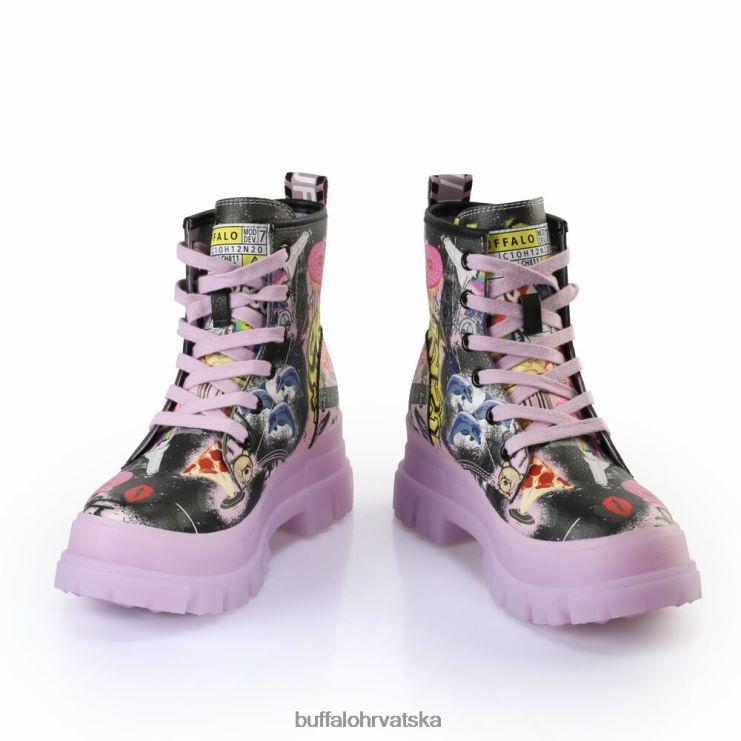 ljubičasti/crni grafiti Buffalo aspha lace up hi gležnjača vegan |čizme TDD6T436